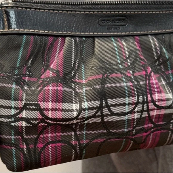 Coach Black and Pink Plaid Crossbody Bag - Picture 3 of 8